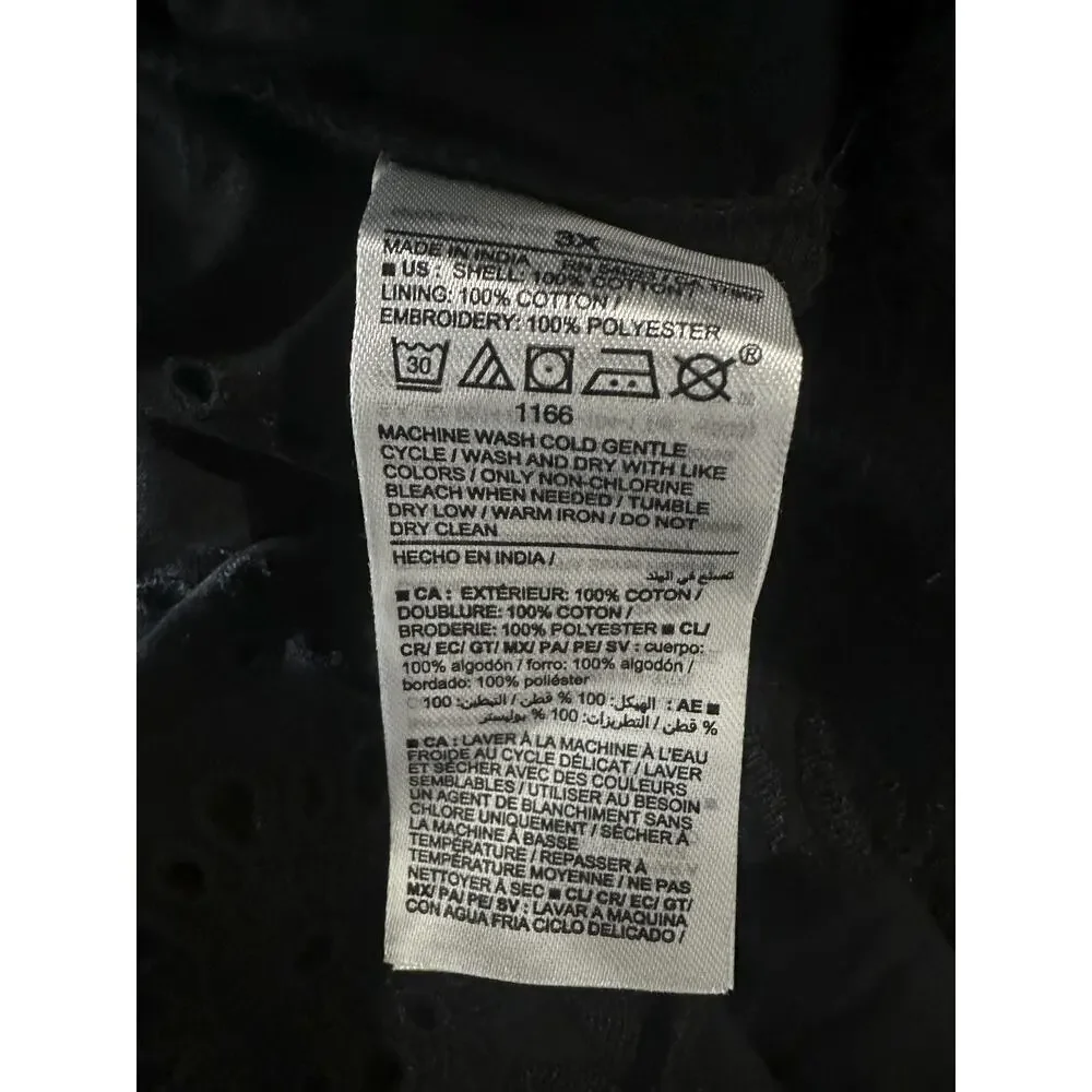 NWT Old Navy Cold Shoulder Maxi Swing Dress Black Ruffle Cotton Plus Size 3X - Picture 10 of 12